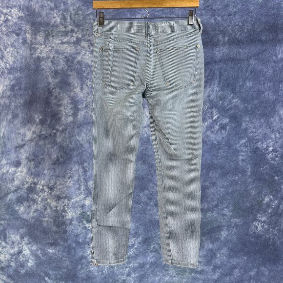 Anthropologie Pilcro & the Letterpress Blue & White Striped Denim Pants Sz 27 - Picture 2 of 6